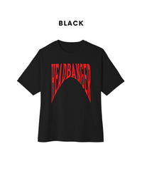 HEADBANGER black Oversized T-Shirt for Men & Women