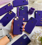 iPhone Silicone Case Dark Purple – Matte Finish Protective Back Cover for iPhone 15 Plus