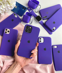 iPhone Silicone Case Dark Purple – Matte Finish Protective Back Cover for iPhone 14 Pro Max