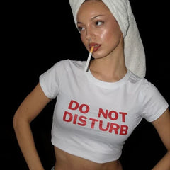 DO NOT DISTURB Baby Tee Crop Top for Women