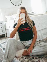 Hot Girls Drink Tequila Baby Tee – Women’s Crop Top