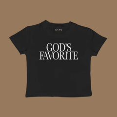 God’s Favorite Baby Tee – Cropped Graphic Tee for Gen Z Girls