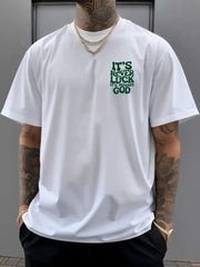 Men’s Oversized Faith T-Shirt – White Inspirational Graphic Tee