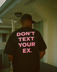 Men’s Black Oversized “Don’t Text Your Ex” Graphic T-Shirt