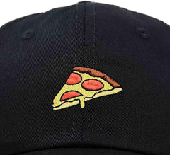 Black Embroidered Pizza Hat