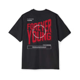 Forever Young Black Oversized Unisex T-Shirt