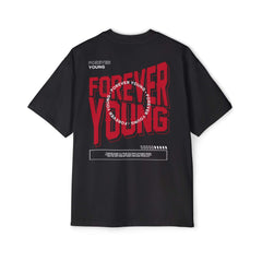 Forever Young Black Oversized Unisex T-Shirt