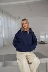 Oversized Navy Blue Hoodie for Women
