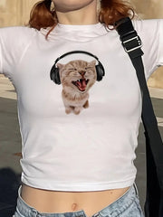 Cat International Crop Top