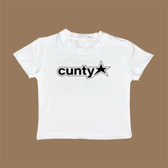 Whit Bold Star Graphic Baby Tee Crop Top for Women