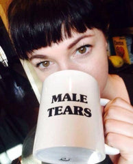 Male Tears 11oz Ceramic Mug – Funny Feminist Coffee Cup, Glossy White, Fade-Proof Print