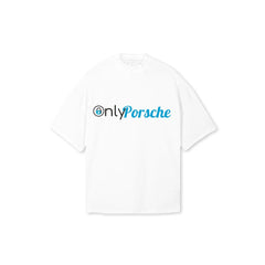 Only Porsche Oversized T-Shirt for Men - White Streetwear Car Graphic Tee