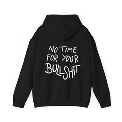 Women's Oversized Black Hoodie with No time for bull*hit Graphic | Streetwear Sweatshirt