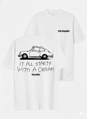Oversized Classic Car T-Shirt | "Starts With A Dream" | Drip Republic