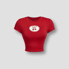 Strawberry Red Baby Tee for Women