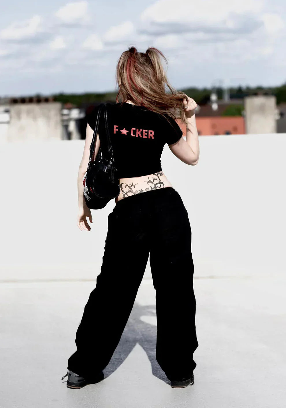 Bold Statement Baby Tee – Black Crop Top for Women