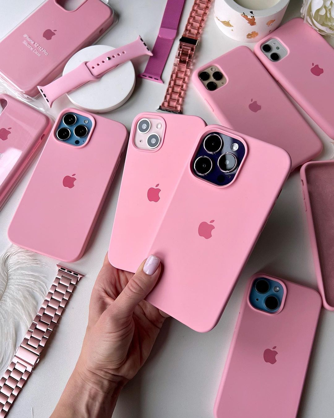 Rose Pink iPhone Silicone Cover – Soft Touch, Anti-Slip & Stylish Protection for iPhone 15