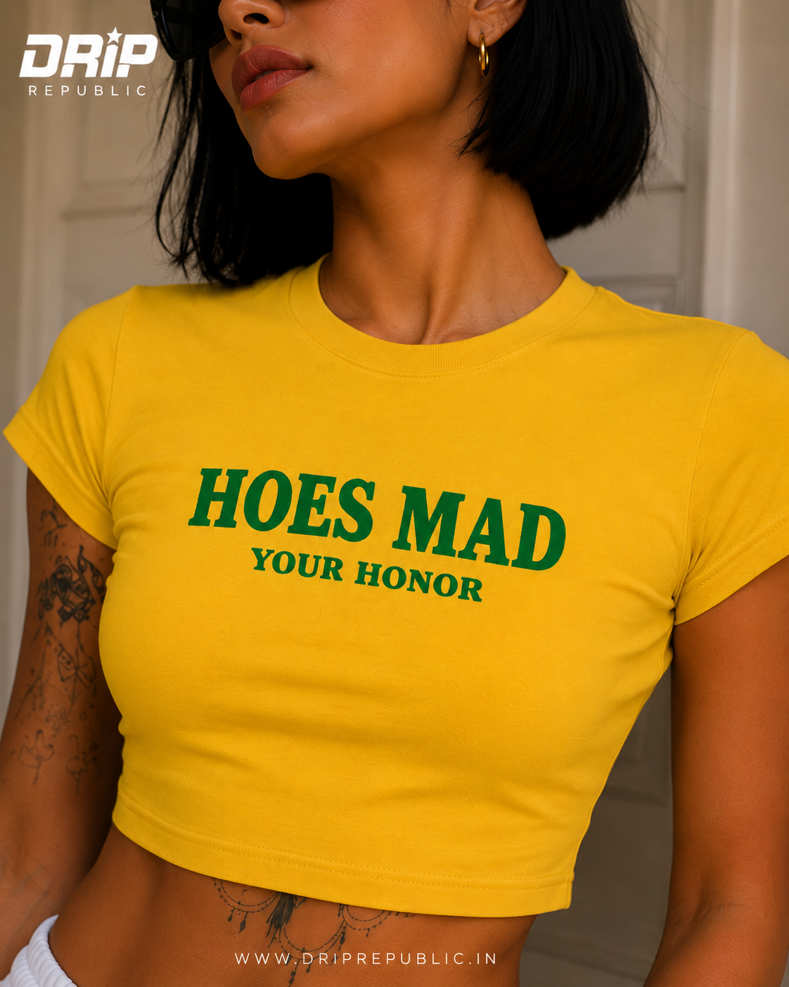 Hoes Mad Baby Tee – Fitted Crop Top for Women