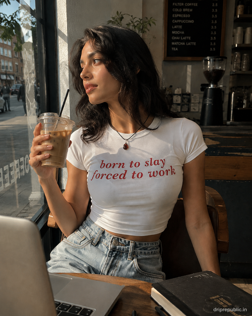 Born To Slay Baby Tee | Aesthetic Graphic Crop Top for Women