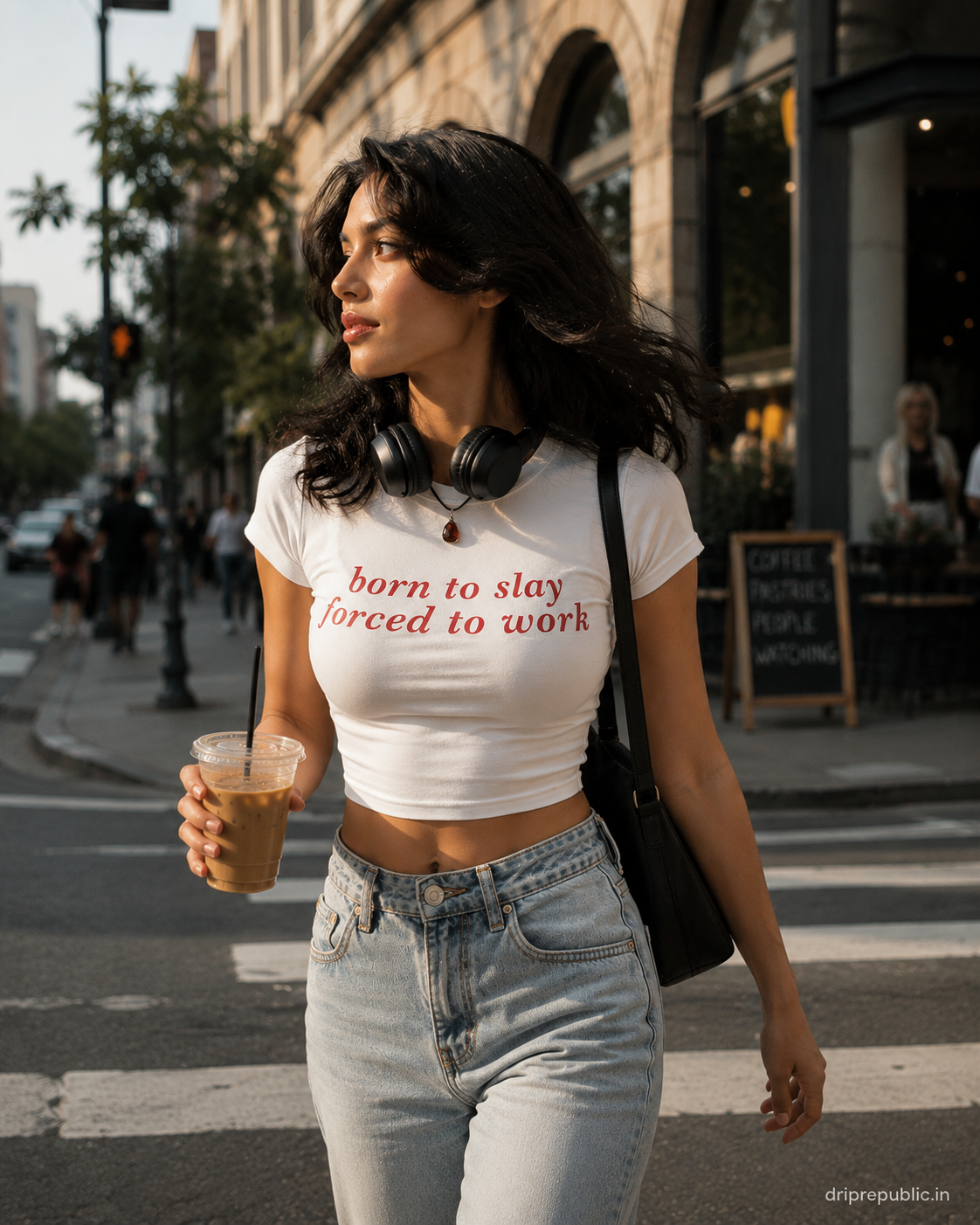 Born To Slay Baby Tee | Aesthetic Graphic Crop Top for Women