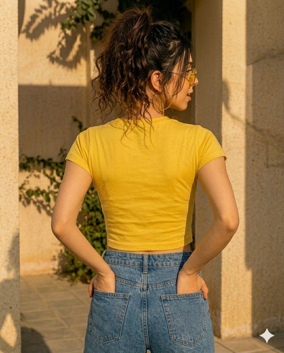 Minion-Inspired Graphic Baby Tee for Women | Y2K Fitted Crop Top | Drip Republic