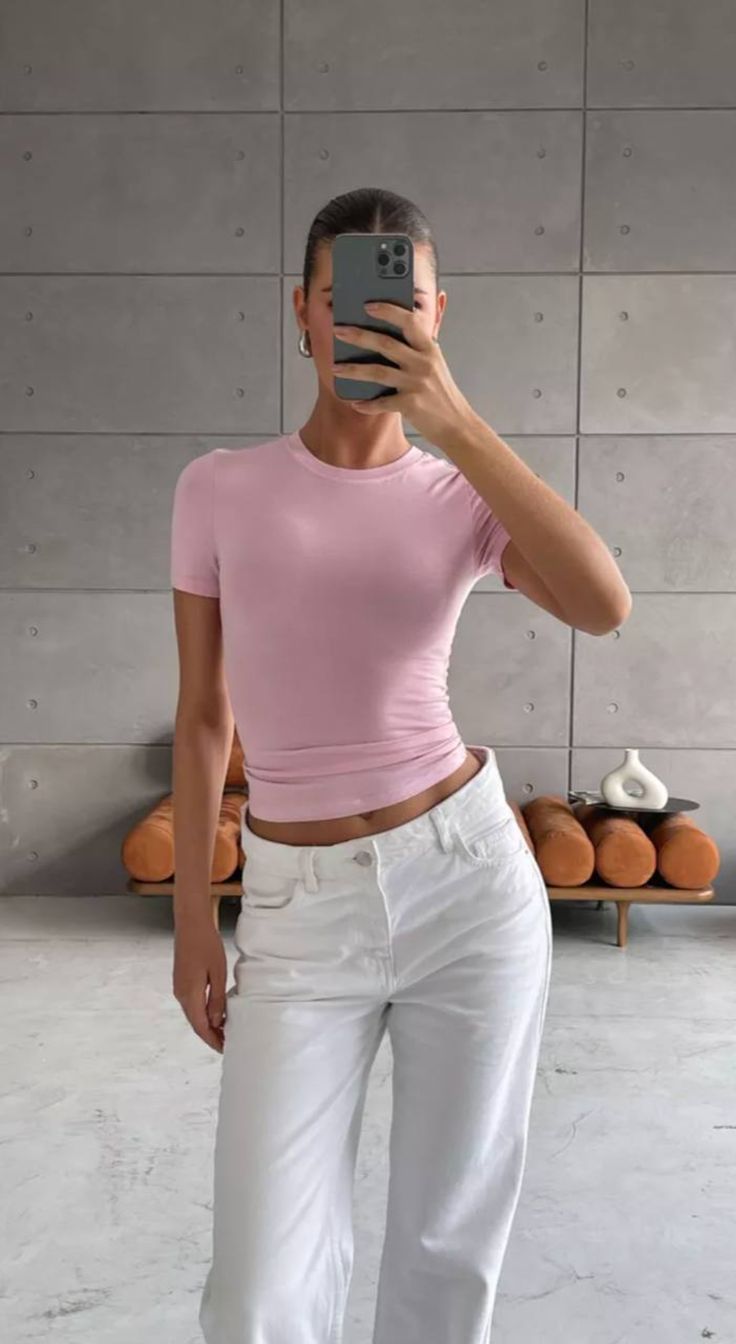 Essential Pink Baby Tee Crop Top