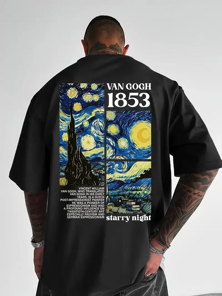 Van Gogh Starry Night Oversized T-Shirt for Men