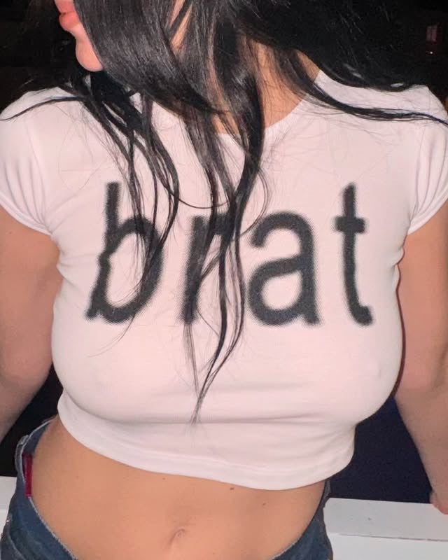 Brat White Baby Tee for Women