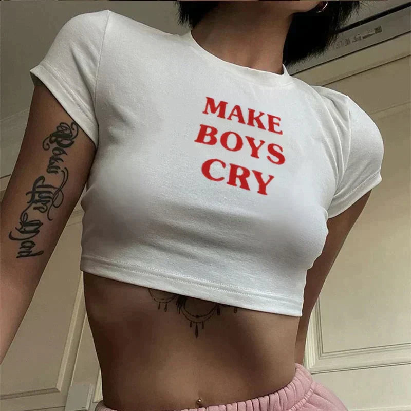 Make Boys Cry Baby Tee | Crop Top