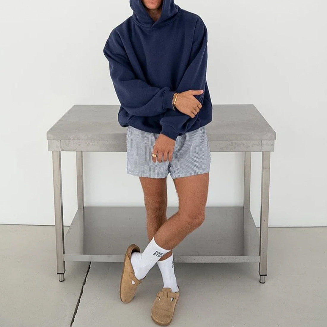 Men’s Oversized Navy Blue Hoodie 