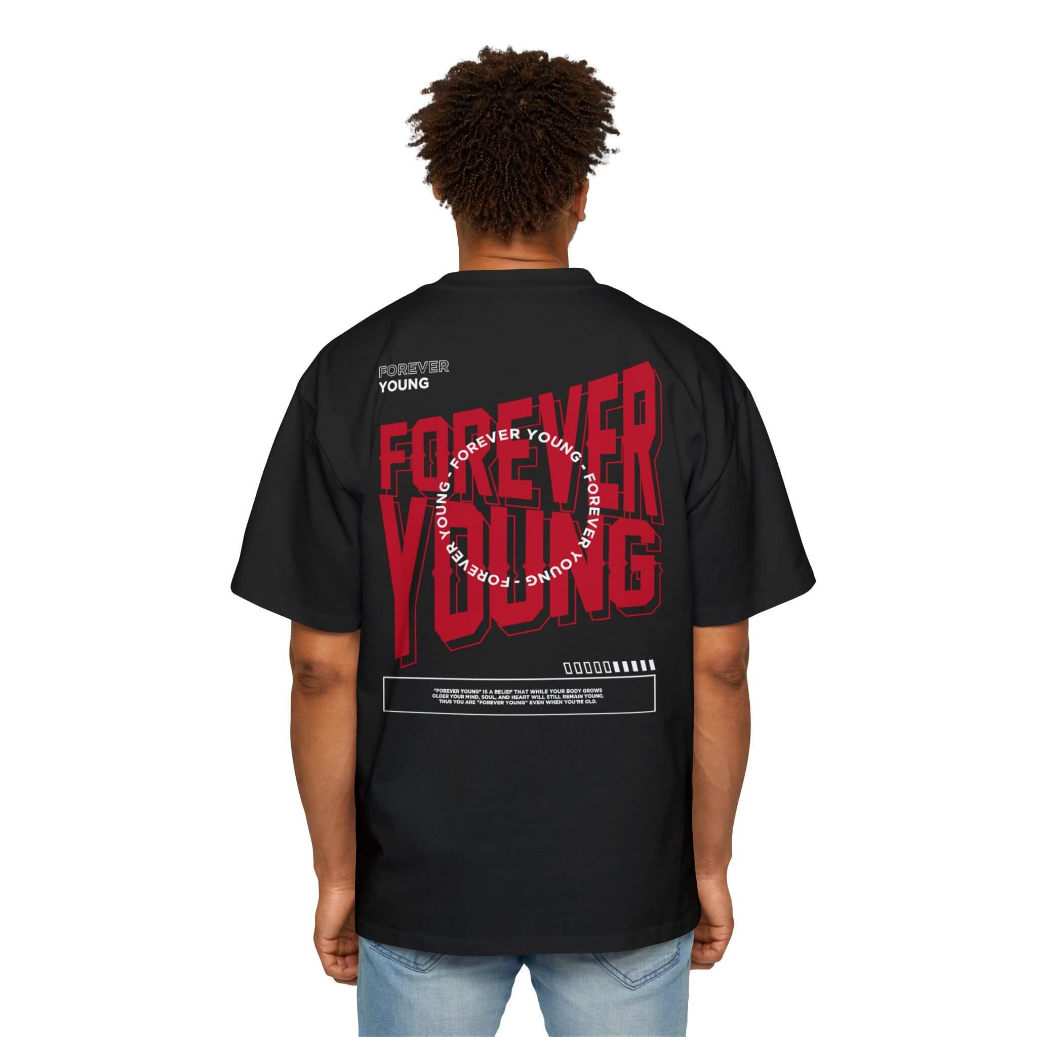 Forever Young Black Oversized Unisex T-Shirt