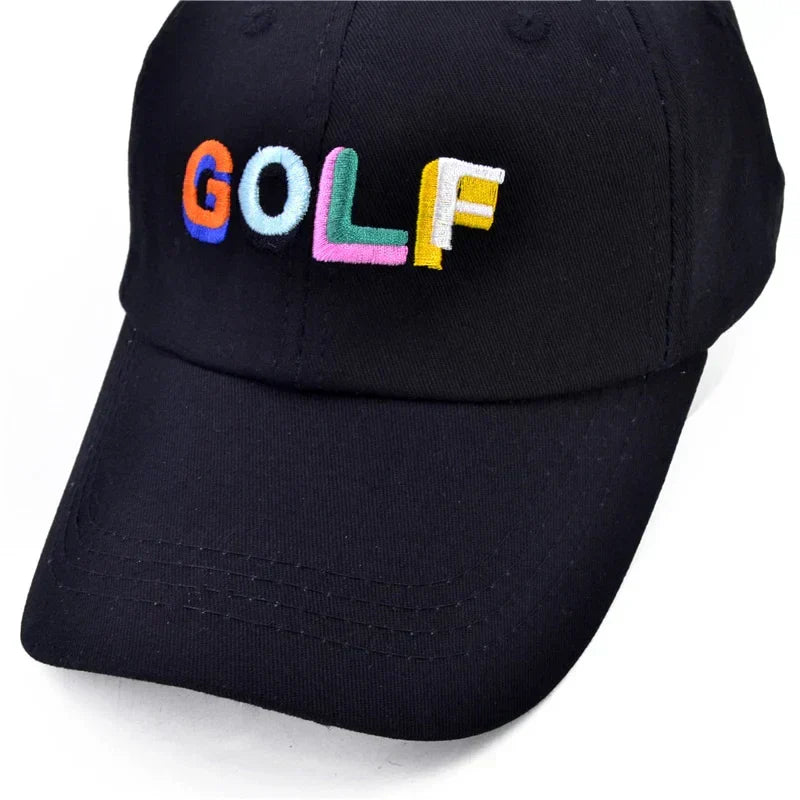 Black GOLF Hat – Embroidered Dad Cap | Drip Republic