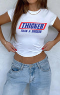 Thicker Than A Snicker Baby Tee | Crop Top