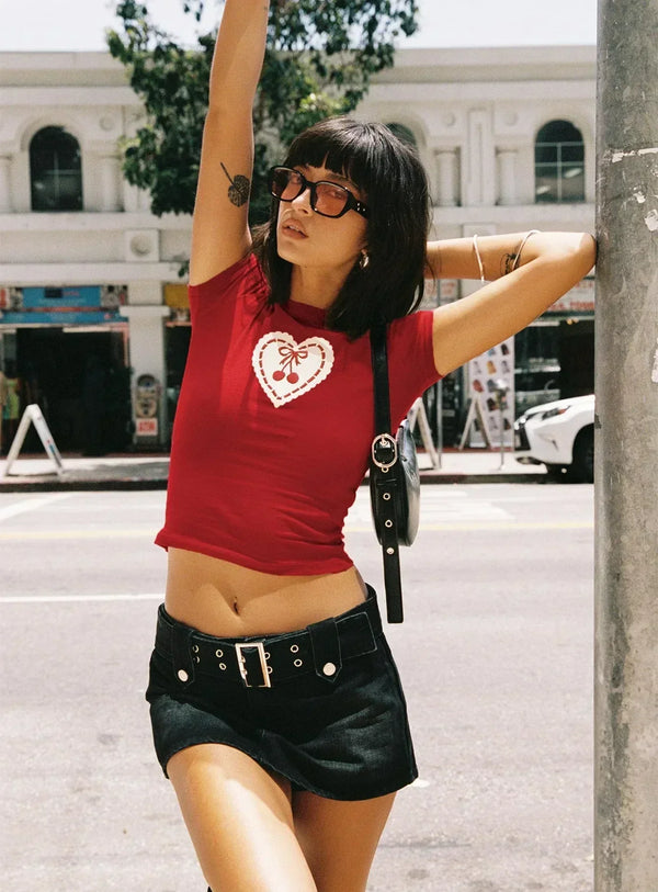 Belta Red Baby Tee – Where Streetwear Meets Bold Girl Energy