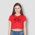 Boys Make Great Pets Red Graphic Crop Top for Women 