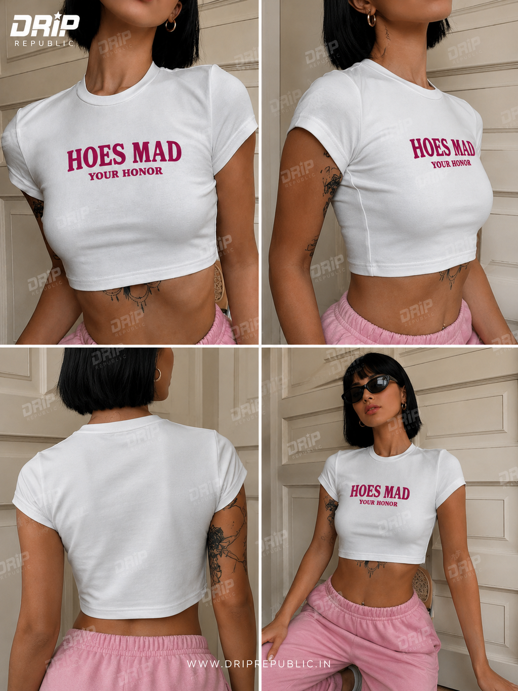 Hoes Mad Baby Tee – Fitted Crop Top for Women