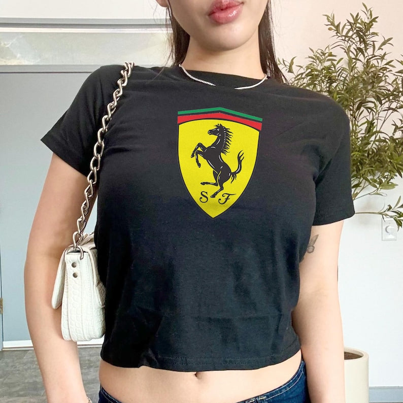 Ferrari Logo(Prancing Horse) Graphic Baby Tee
