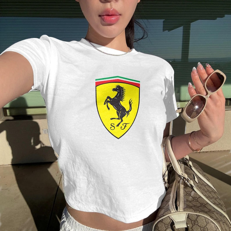 Ferrari Logo(Prancing Horse) Graphic Baby Tee
