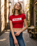 Merci Baby Tee – Fitted Crop Top for Women