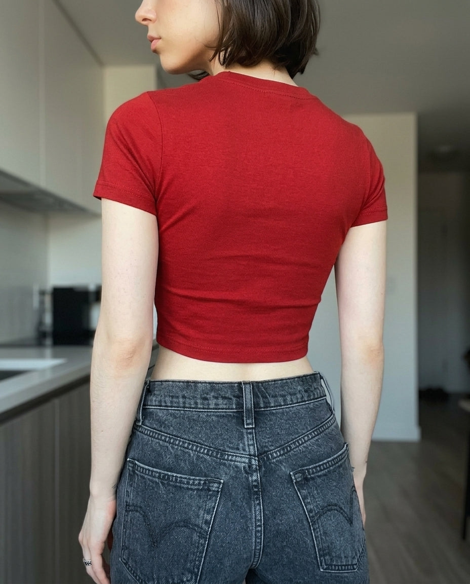 “Let’s Hang Out (But Only When It’s Dark) – Viral Red Baby Tee”