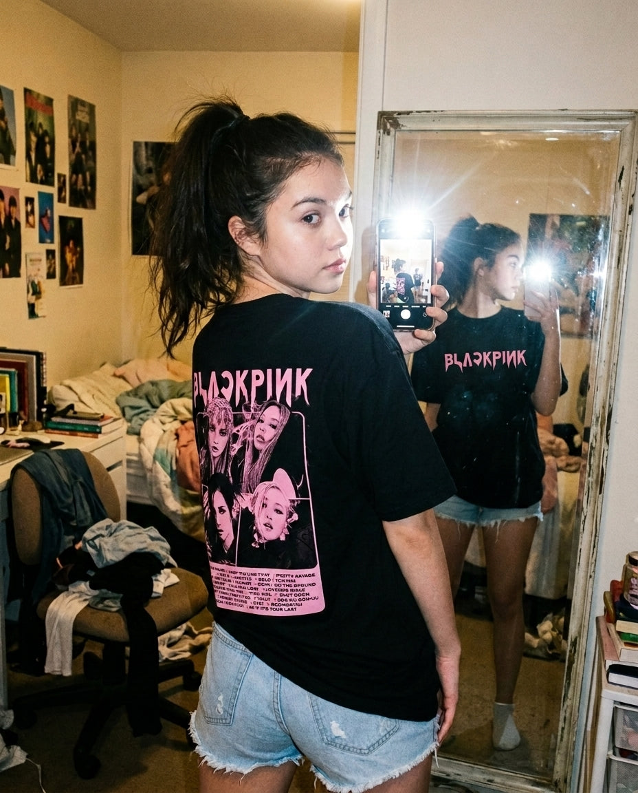 BLACKPINK Oversized Drop Shoulder T-Shirt – 240 GSM Cotton