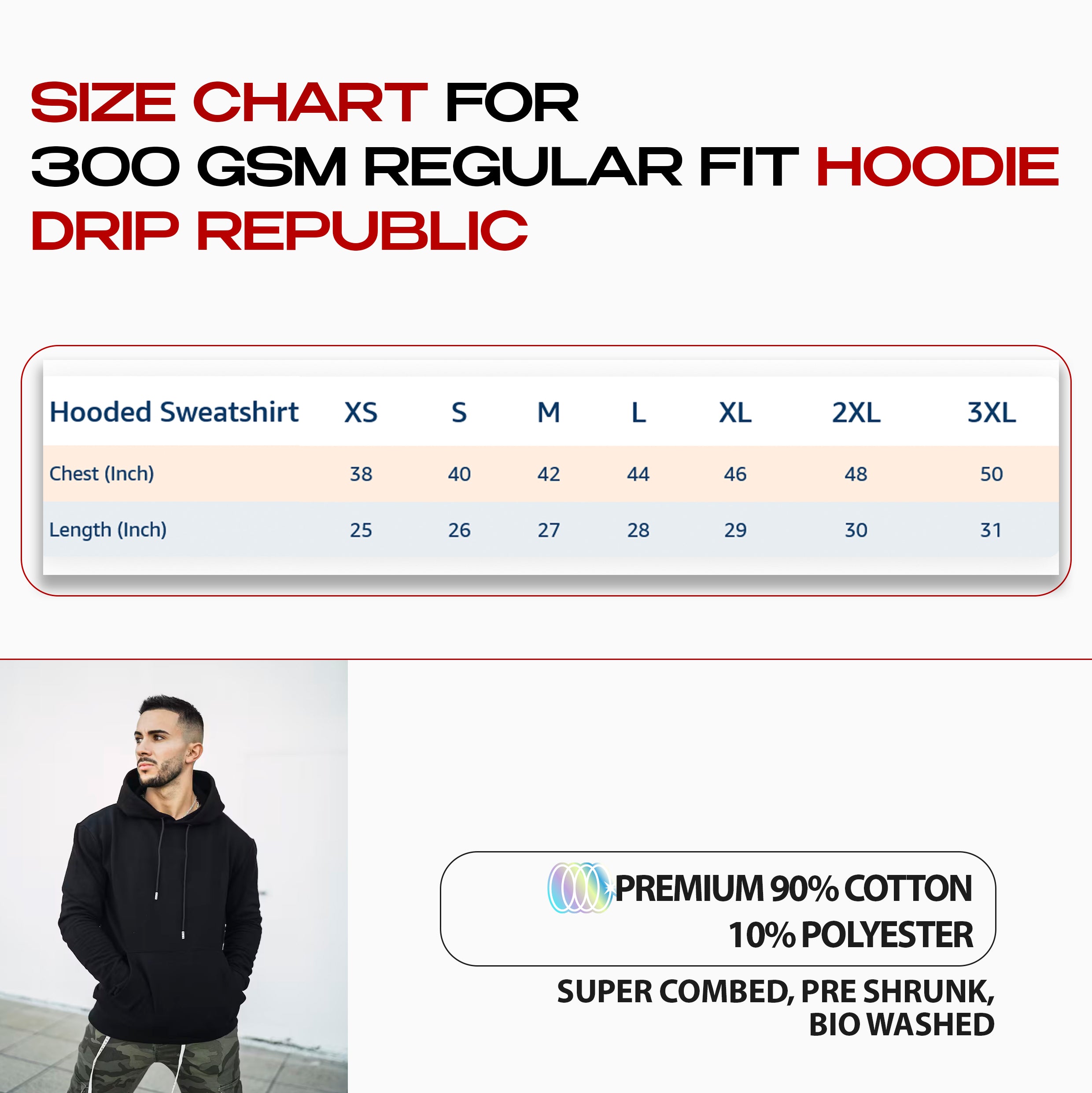 Custom Back Print Hoodie | Red, Black, White, Navy, Maroon