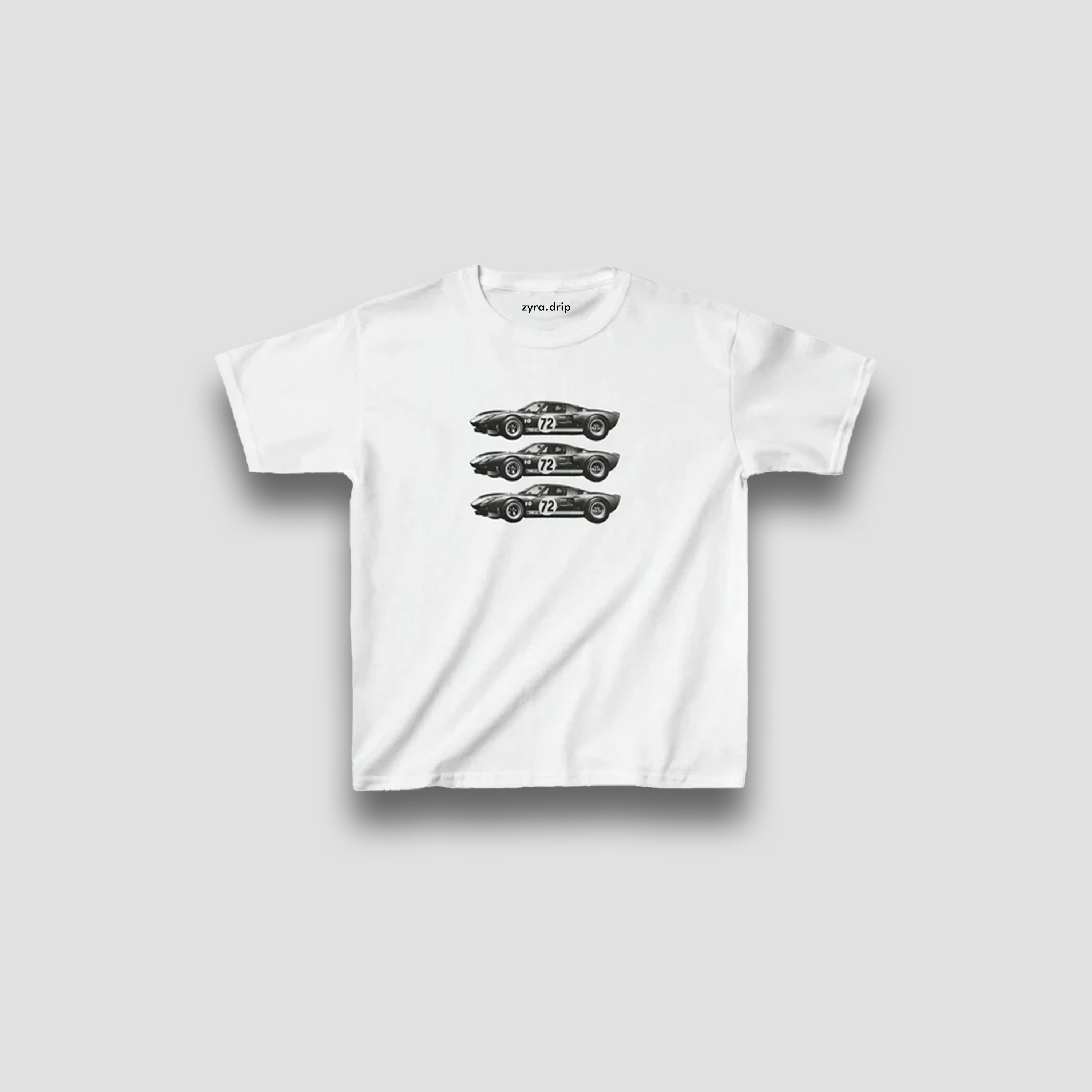 Vintage Race Car Baby Tee for Women