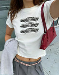 Vintage Race Car Baby Tee for Women