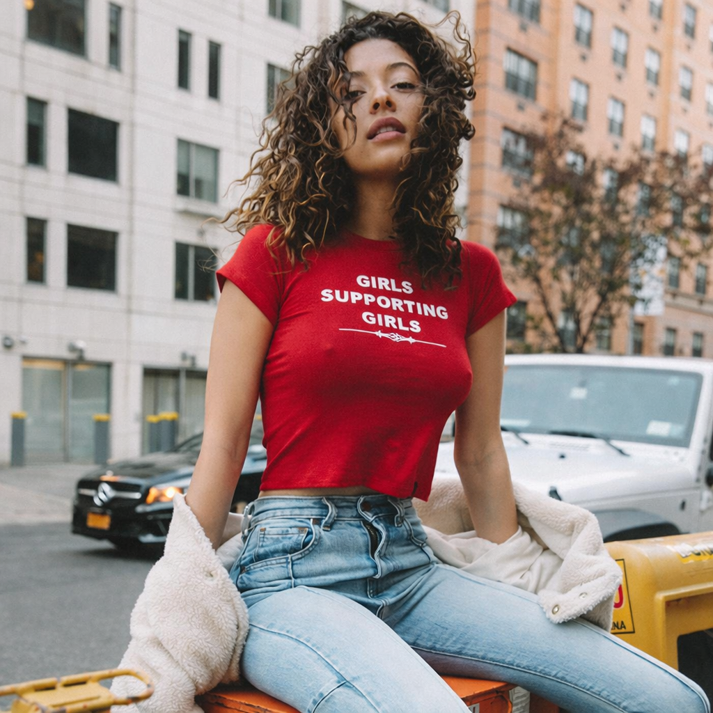 Girls Supporting Girls Red Baby Tee