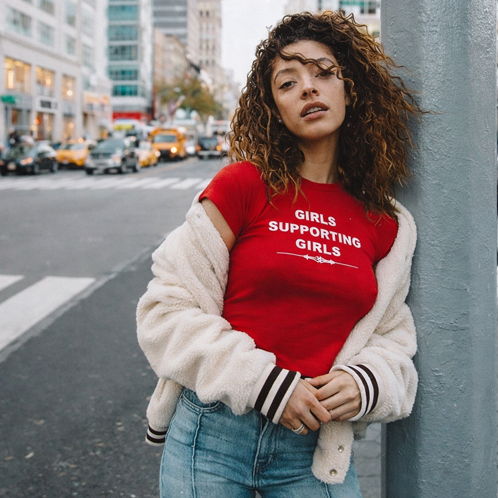 Girls Supporting Girls Red Baby Tee