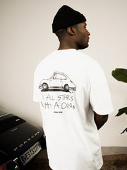Oversized Classic Car T-Shirt | "Starts With A Dream" | Drip Republic